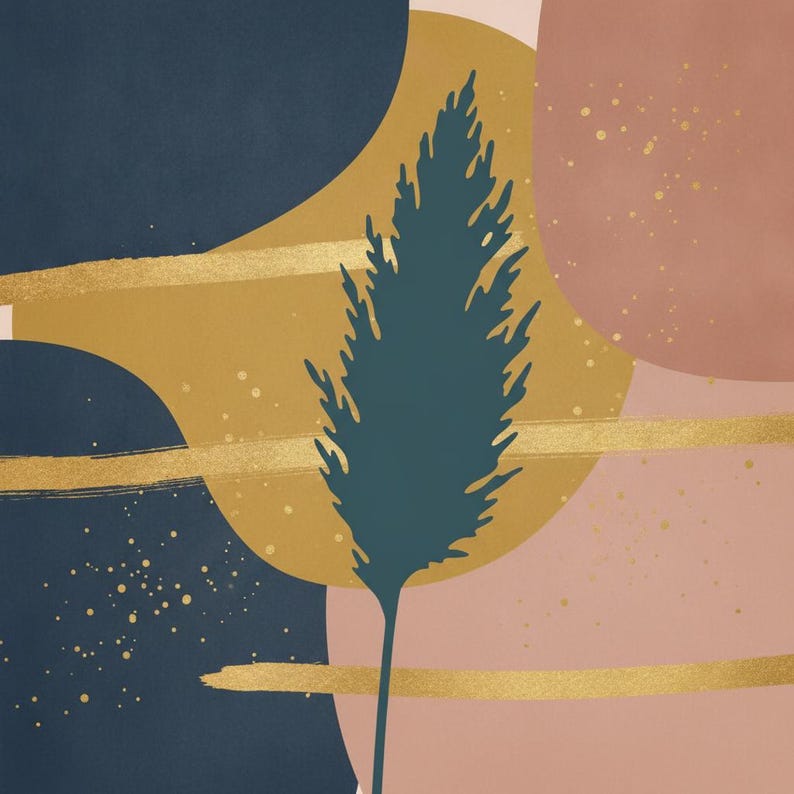 Pampas Grass druckbare Kunst | Digital Download, Boho Botanischer Druck, Golden Hour Kollektion Bild 2