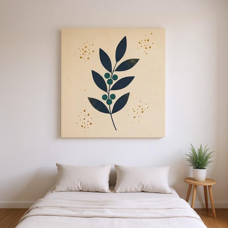 Holly Berry Stem Printable Wall Art | Digital Download, Boho Botanical Print, Winter Grove Collection image 3