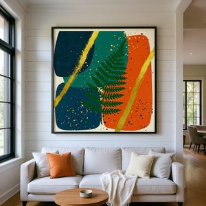 Fern Frond Poster Print | Abstract Boho Botanical Wall Art, Emerald Green Bedroom Decor | Emerald Botanicals Collection image 5