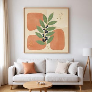 Oregon Grape Poster Print | Oregon State Flower Wall Art, Abstract Boho Botanical Decor, Bedroom image 4
