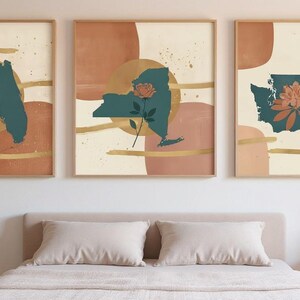Coast to Coast State Flowers Set of 3 | Printable Wall Art Bundle, Digital Download image 6