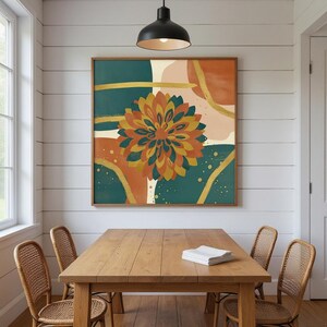 Dahlie Poster | Abstrakte Botanische Wandkunst, Terrakotta Schlafzimmer Dekor | Mittsommer-Kollektion Bild 6