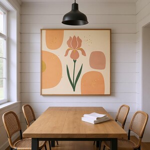 Tennessee Iris Wall Art Print | Tennessee State Flower Canvas, Abstract Boho Botanical Decor, Dusty Pink Bedroom Art image 6