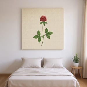 Red Clover Printable Wall Art | Vermont State Flower Digital Download, Boho Botanical Print image 1