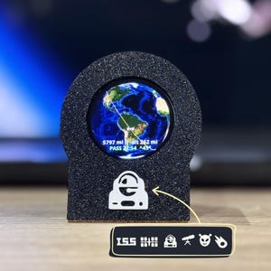 ISS Tracker – Live 3D Globe Satellite Tracker | Real-Time Space Station Desk Display | WiFi Gadget | NASA Space Lover Gift for Him