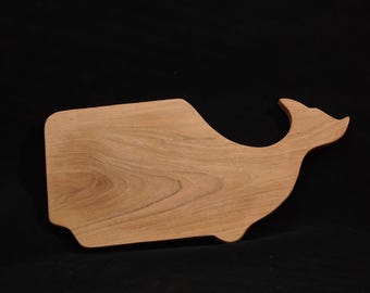 Tagliere a forma di balena in legno di teak / Tagliere da cucina fatto a mano (40×18 cm)