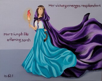 Hephzibah Oil Painting: Prophetic Spiritual Christian Art, 16x20 Canvas