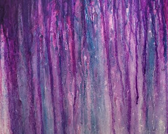 Purple Drip Acrylic Painting Original on canvas 16x20 by Amanda Norman