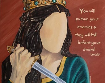 Enemies Will Fall Queen Princess Warrior Christian Jewish Prophetic Art Print By Amanda Norman