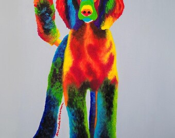Colorful Poodle Art Print by Amanda Norman – Abstract Dog Reproduction