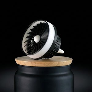Turbo Fan Car Air Freshener, Moving Propeller Car Vent Clip, Refillable Coffee Bean Car Diffuser, 3D Printed PETG Moving Car Accessory