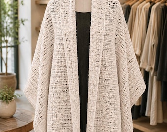 Patron de châle au crochet vintage PDF | Châle élégant à franges à tissage ouvert | Motif d'étole au crochet léger | Téléchargement numérique instantané