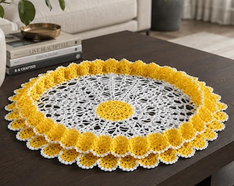 Modèle de napperon au crochet, centre de table en dentelle vintage, napperon rond au crochet, décoration intérieure en dentelle florale, modèle numérique PDF