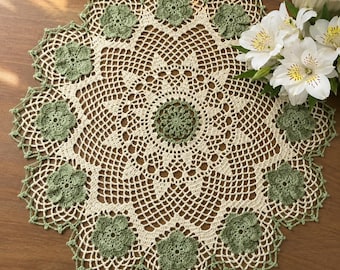 Modèle de napperon au crochet, napperon en dentelle florale vintage, centre de table au crochet, napperon rond (PDF), décoration intérieure faite main, téléchargement instantané