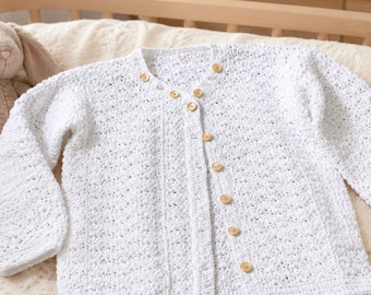 Patron de pull au crochet pour bébé PDF | Tutoriel de crochet pour cardigan pour bébé | Modèle de pull pour bébé facile | Patron de veste au crochet | Téléchargement instantané