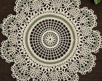 Modèle de napperon au crochet (PDF), décoration de table florale ronde, napperon élégant fait main, téléchargement instantané, décoration d'intérieur de qualité.