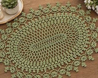 Modèle de napperon au crochet, centre de table en dentelle (PDF), napperon floral au crochet, décoration intérieure vintage, set de table rond en dentelle, téléchargement instantané