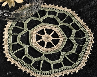 Modèle de napperon au crochet (PDF), napperon en dentelle vintage, décoration de table ronde, modèle facile à crocheter, téléchargement numérique