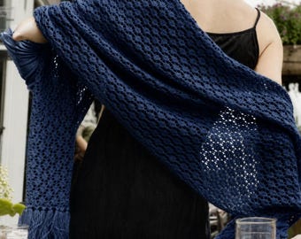 Modèle de châle au crochet | Tutoriel pour châle triangulaire en dentelle | Châle élégant à franges | Téléchargement numérique instantané | Niveau débutant à intermédiaire