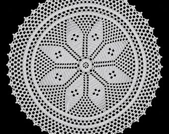 Modèle de napperon au crochet (PDF), napperon rond en dentelle, napperon vintage, modèle de crochet filet, téléchargement numérique instantané