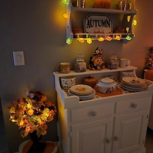 Fall String Lights Pumpkin Maple Leaf Acorn 9.8FT 20 LED Battery Operated Thanksgiving Decor Lights with Timer 8 Modes Indoor Autumn Home