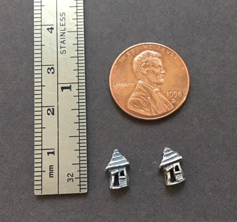 Stay HOME earrings Tiny house studs handmade in USA