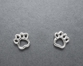 Paw studs, 6mm Paw post earrings, handmade in USA