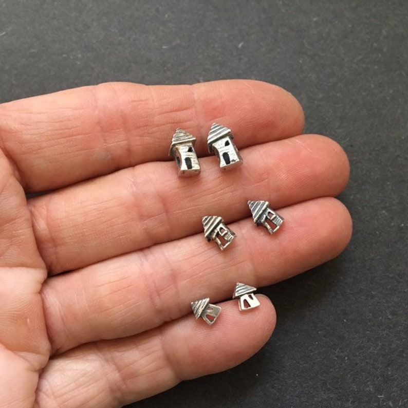 Stay HOME earrings Tiny house studs handmade in USA