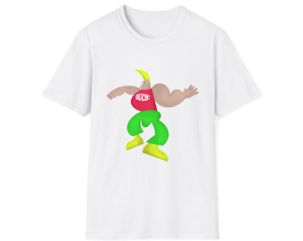 Ouch! Cartoon Muscle Character T-Shirt | Funny Retro Illustration