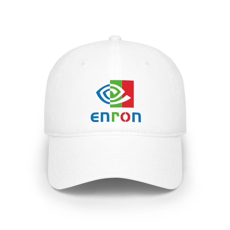 Nvidia Enron Anti-AI Funny logo Baseball Cap | Vintage Corporate Logo Hat image 1