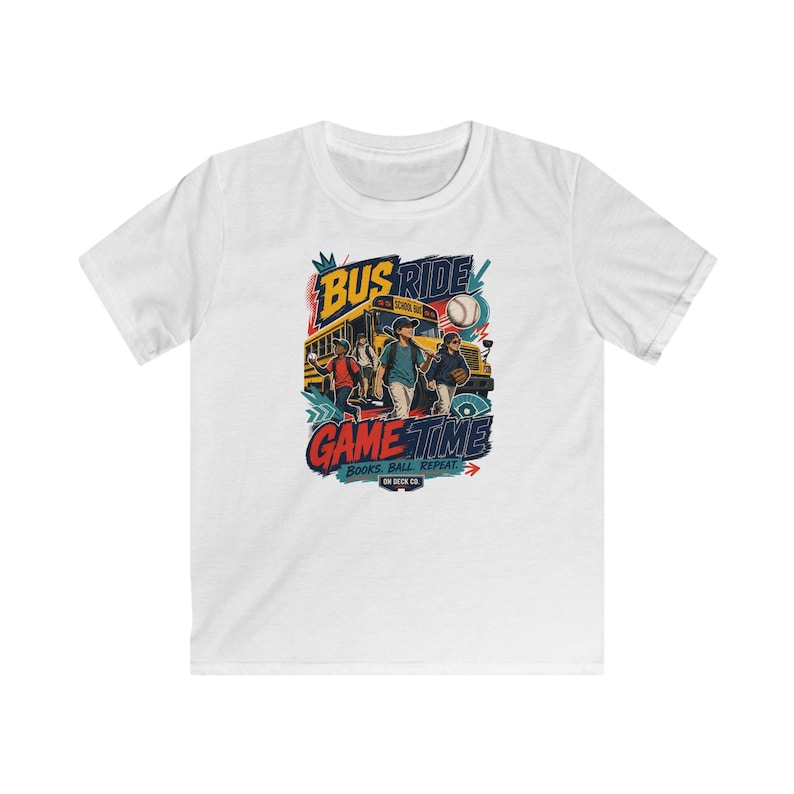 Camiseta de regreso a clases para jugadores de béisbol, camiseta infantil para ir al partido en autobús, regalo para estudiantes atletas (niños y niñas), temporada de béisbol juvenil de viaje. imagen 6