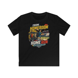 Baseball Player Back to School Shirt, Homeroom to Home Run Kids Tee, Student Athlete Gift for Boys Girls, Youth Travel Ball Season image 7