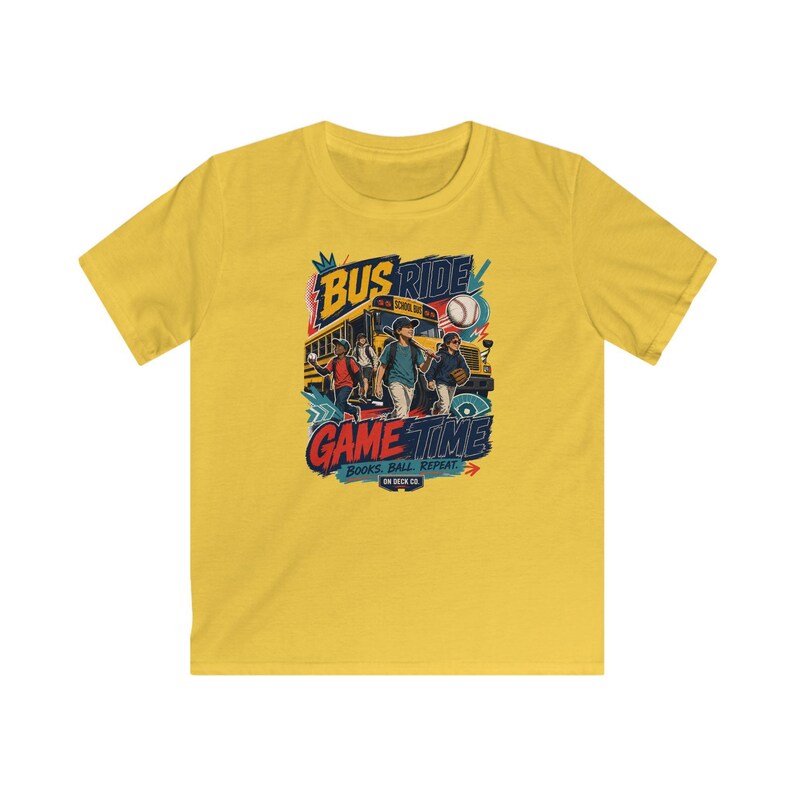 Camiseta de regreso a clases para jugadores de béisbol, camiseta infantil para ir al partido en autobús, regalo para estudiantes atletas (niños y niñas), temporada de béisbol juvenil de viaje. imagen 9