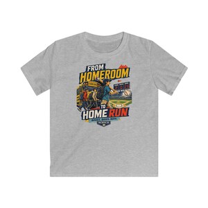 Baseball Player Back to School Shirt, Homeroom to Home Run Kids Tee, Student Athlete Gift for Boys Girls, Youth Travel Ball Season image 8