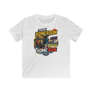 Baseball Player Back to School Shirt, Homeroom to Home Run Kids Tee, Student Athlete Gift for Boys Girls, Youth Travel Ball Season image 6
