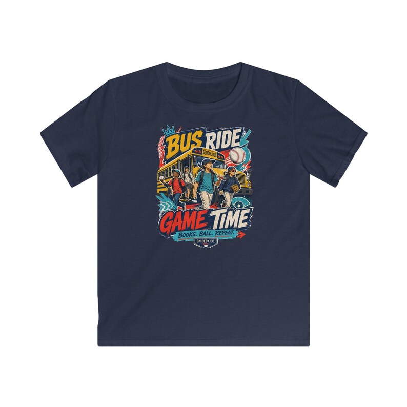 Camiseta de regreso a clases para jugadores de béisbol, camiseta infantil para ir al partido en autobús, regalo para estudiantes atletas (niños y niñas), temporada de béisbol juvenil de viaje. imagen 10