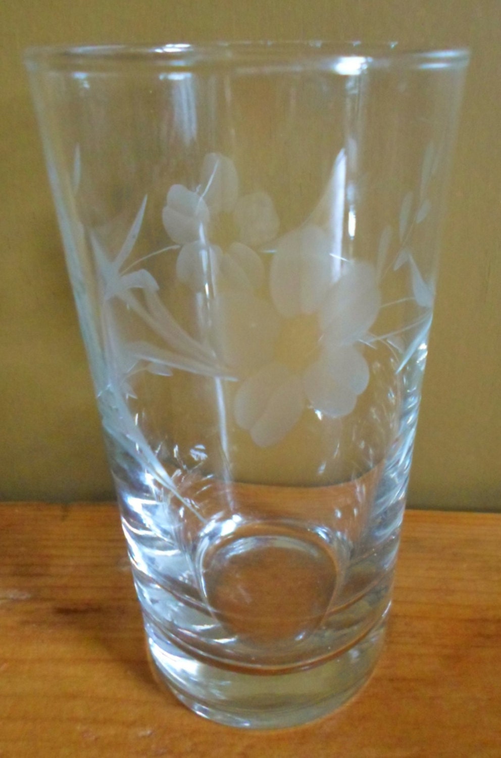 Vintage Drinking Glasses Set of Six Clear Cut Glass With Etsy