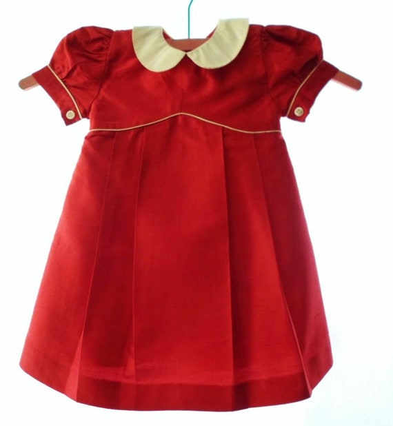 Vintage Fleurisse 12 M 100% Silk Little Girls Dres