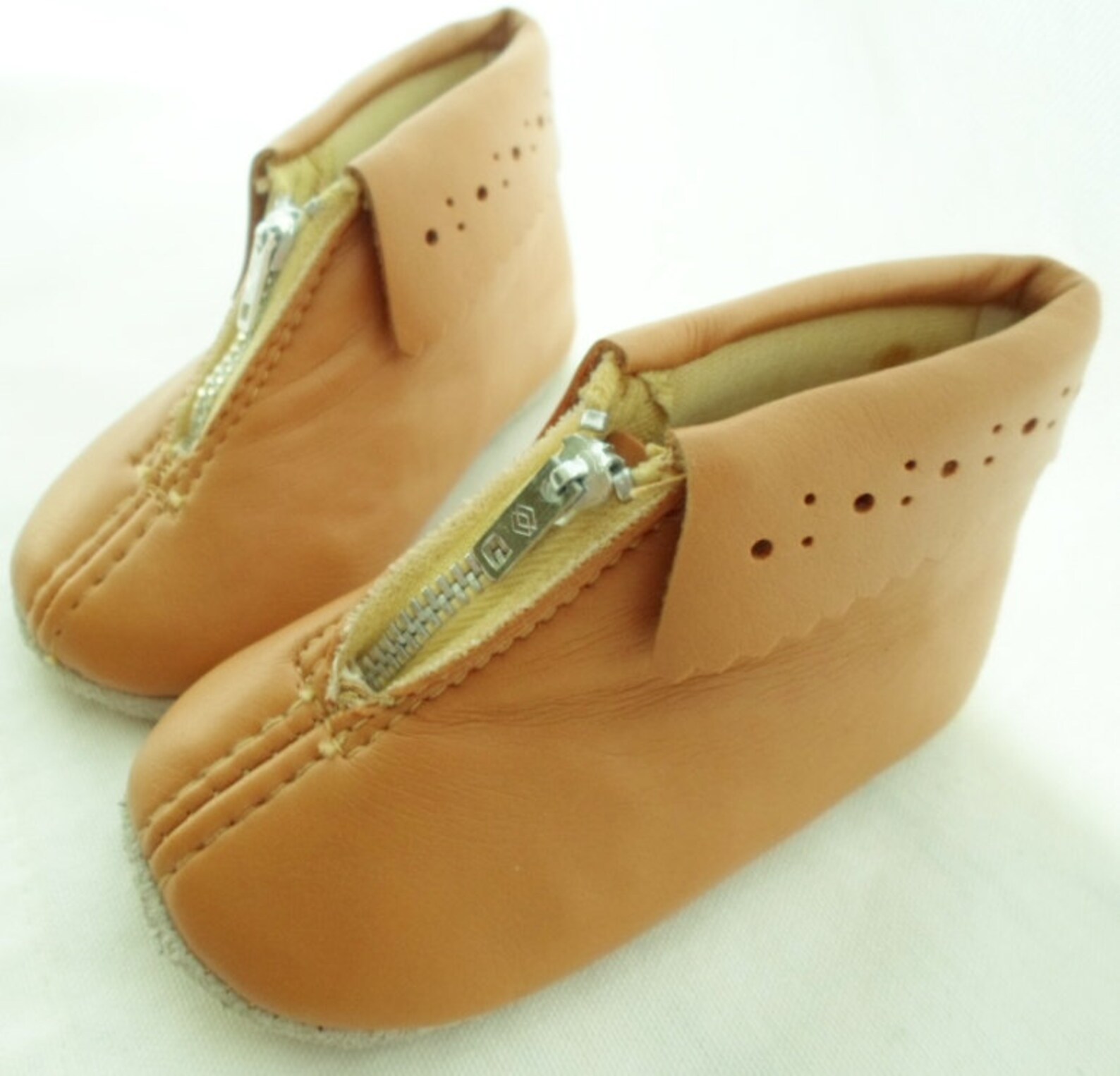 Vintage Leather Baby Shoes Moccasins Made in Hong Kong Size Etsy