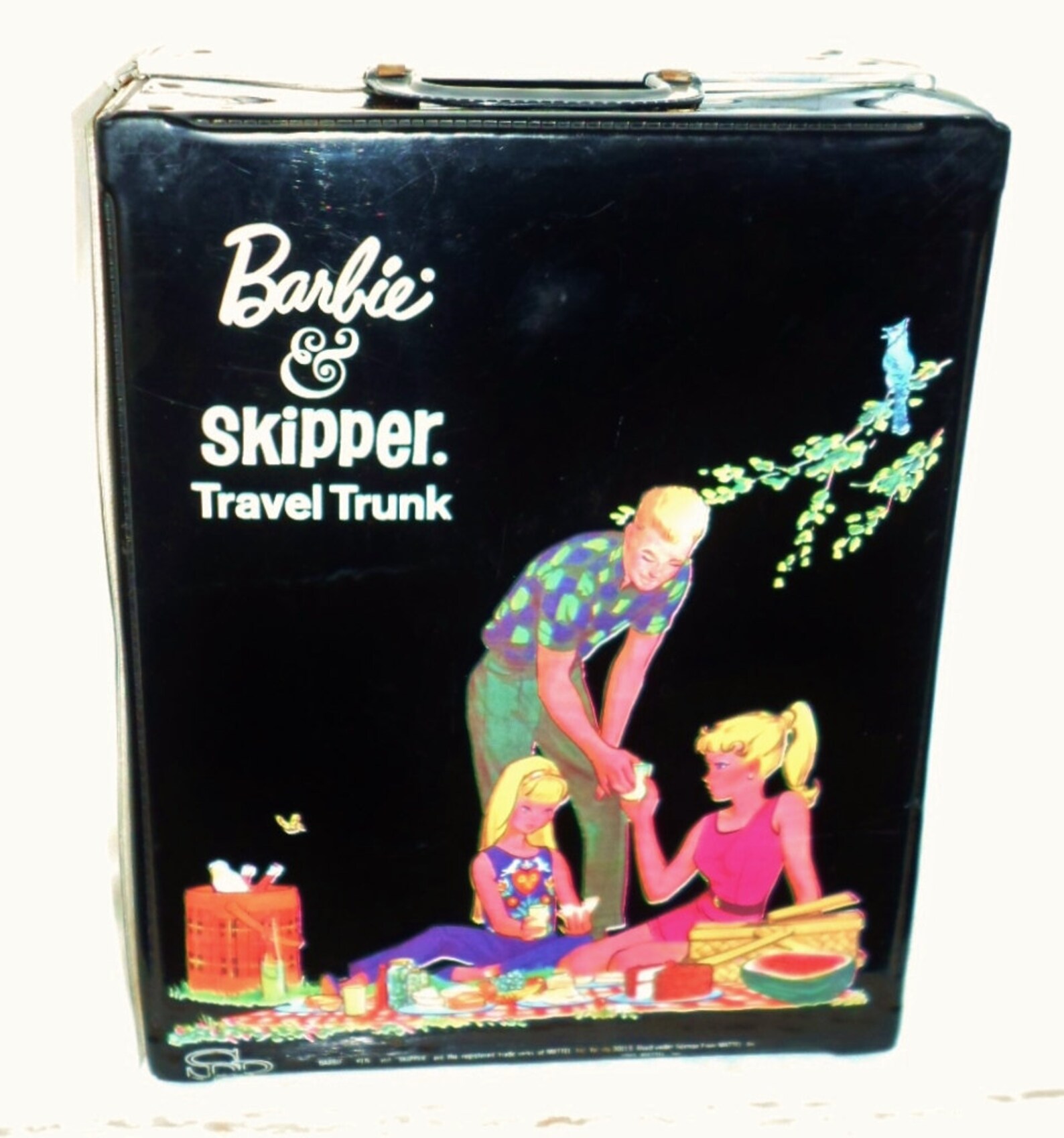Vintage 1965 Barbie & Skipper Travel Trunk Black Patent | Etsy