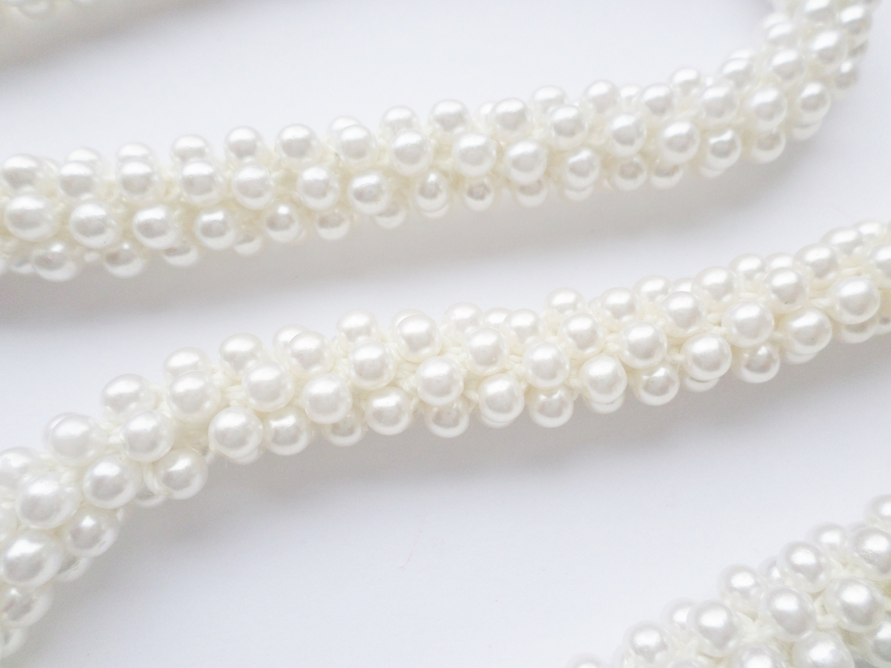 Vintage White Faux Pearl Rope Necklace 24 Long Etsy