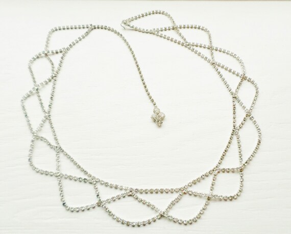 Vintage Rhinestone Silver Tone Belt, Formal, Speci
