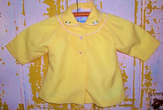 Vintage Little Girls Outerworks Yellow Light Coat… - image 2