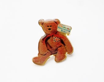 Vintage McDonald's Teenie Beanie Babies International Bears Pin, Group 11, Bear, Lapel Pin, Hat Pin, Beanie Bear Collector, Pin,