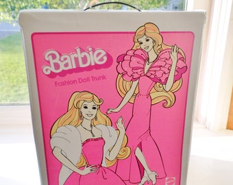 Vintage 1982 Mattel Barbie Fashion Doll Trunk, Barbie Case, Barbie Clothes Case, Doll Storage, Barbie Doll Case, Doll Trunk, Vinyl Doll Case