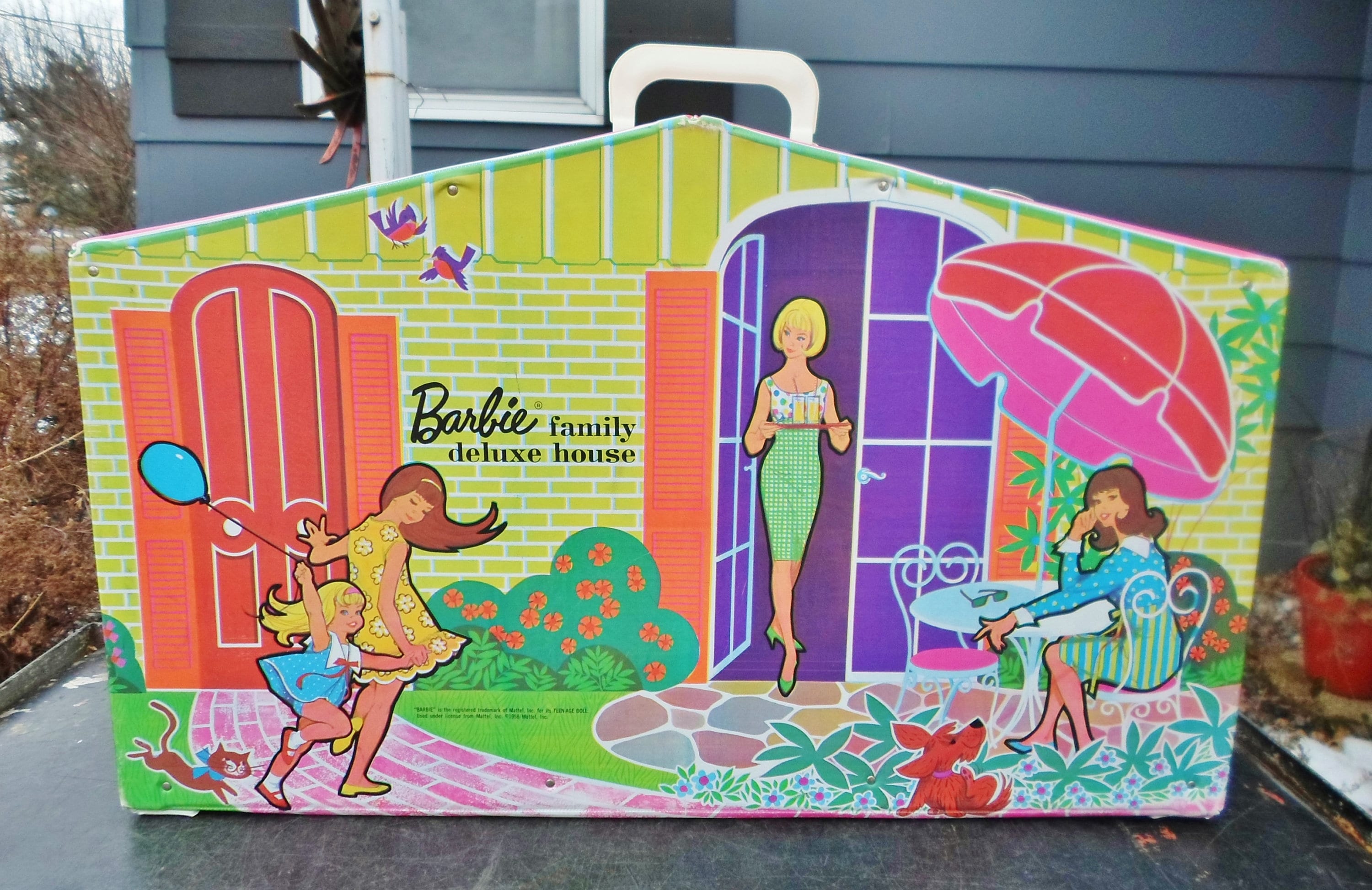 Rare Vintage 1958 Mattel Barbie Family Deluxe House, Large Barbie