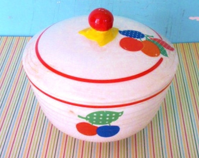 Vintage Hostess Ware by Pottery Guild Ceramic Covered Bowl With