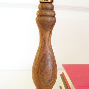 Hand-turned shedua wood candlestick image 4