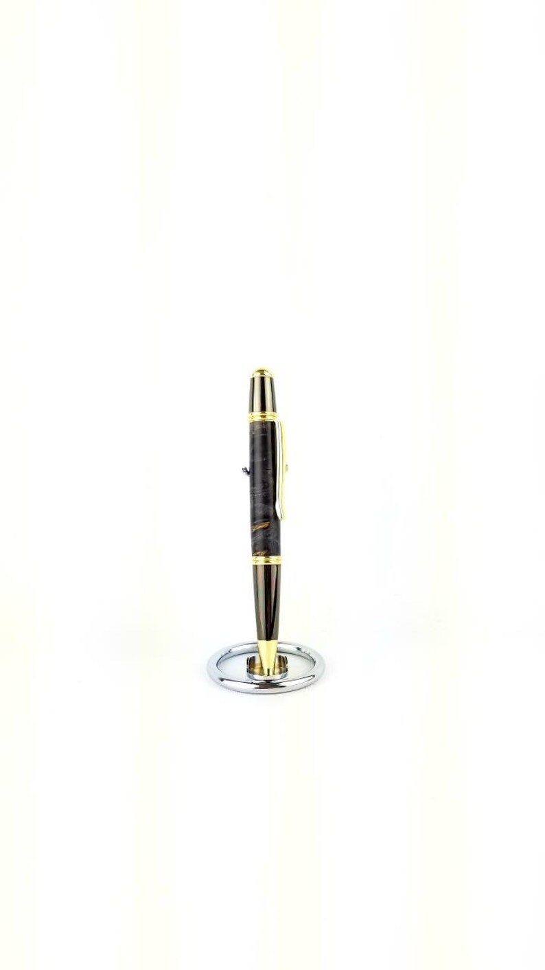 Hand-turned ebony maple burl wood Gatsby Grande twist pen image 1