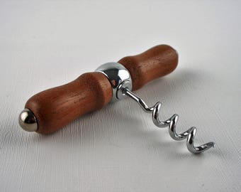 Hand-turned african mahogany wood corkscrew